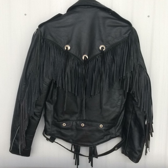 Park V Fringe Insulated Leather Jacket -Size 38 - Picture 4 of 4